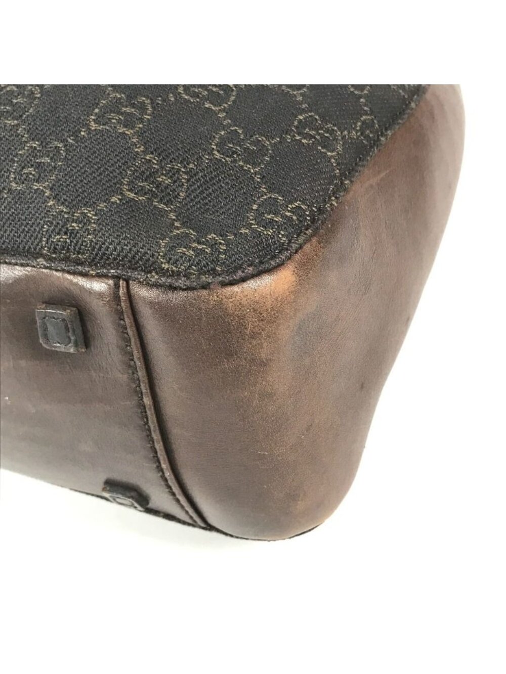 Gucci Shoulder Bag GG Logo Leather Canvas Brown - Picture 7 of 9